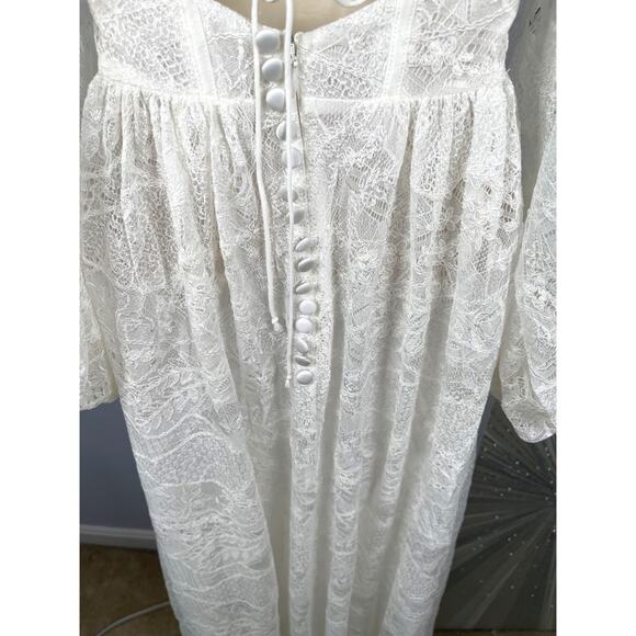 For Love & Lemons Madeline Lace Bustier Long Sleeve Maxi Gown Size XXS - Picture 8 of 12